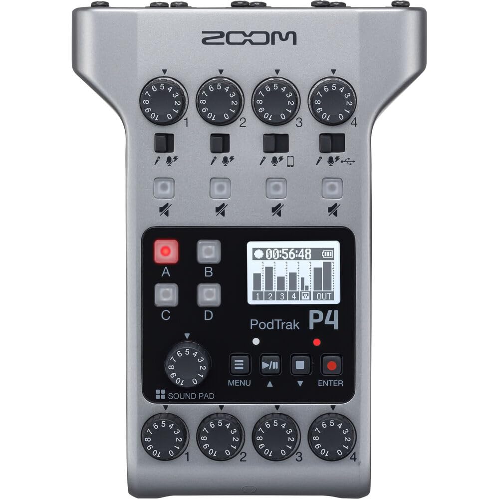 Amazon.com: Zoom PodTrak P4 Portable Multitrack Podcast Recorder +